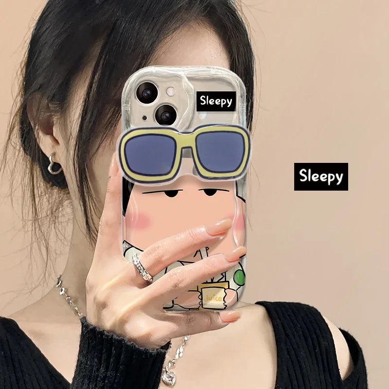 Crayon-Shin Chan Glasses Support Phone Case