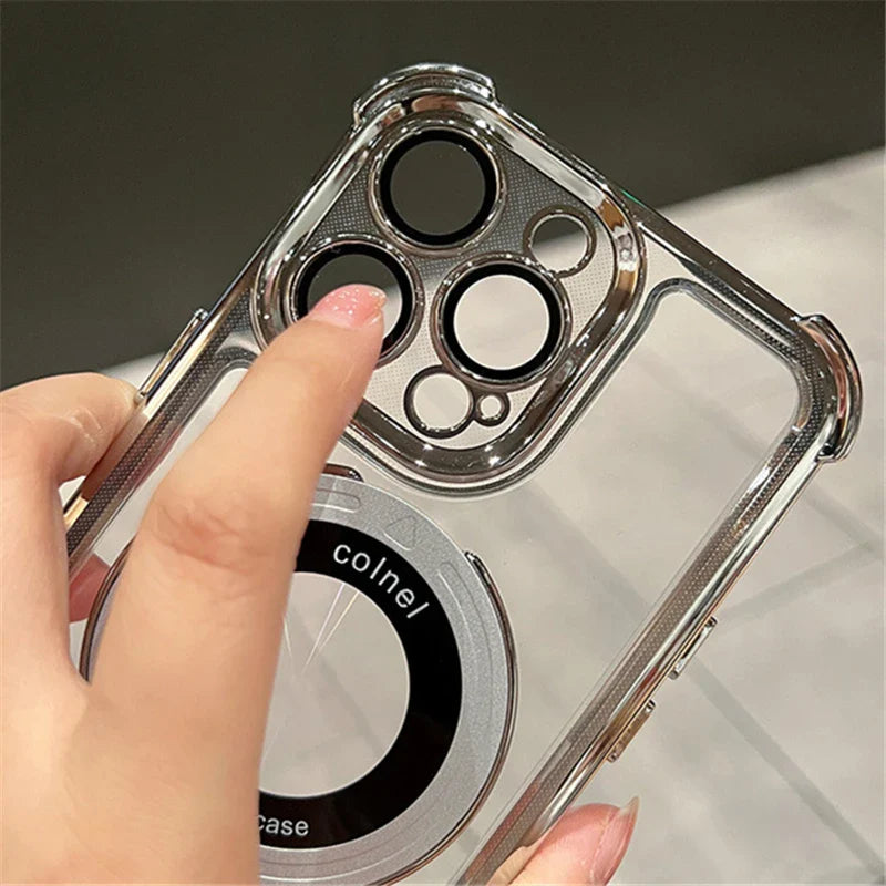 Magsafe Magnetic Plating Frame Stand Phone Case