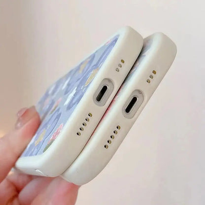 Soft Flowers 3D Leather Phone Case