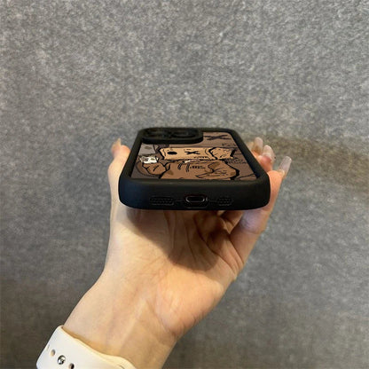 Cartoon Box Man Pattern Silicone Phone Case