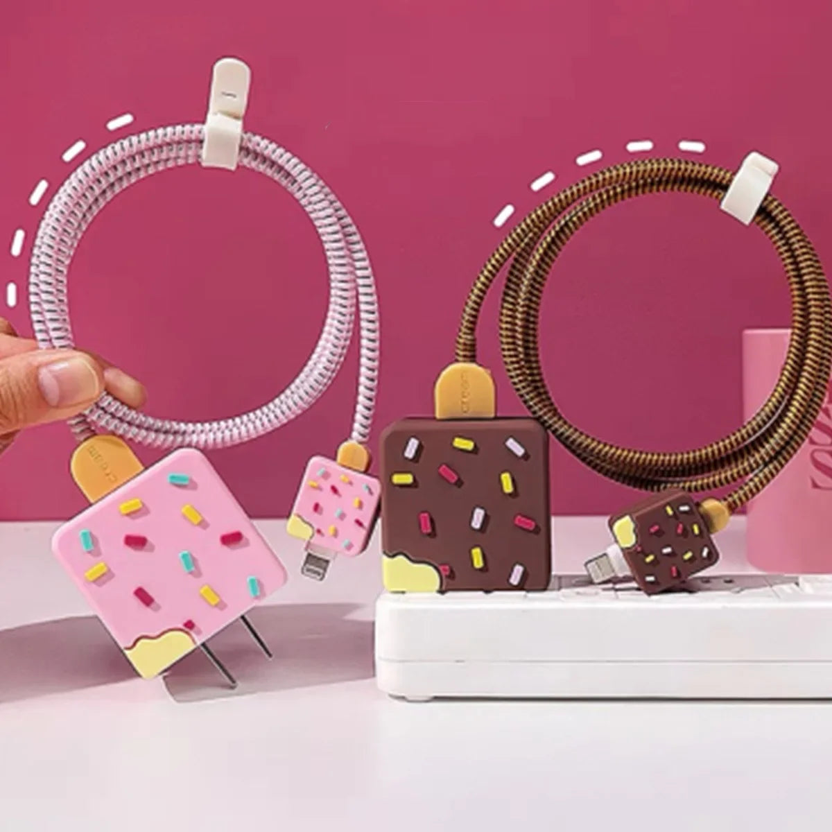 Cute 3D Ice Cream USB Cable