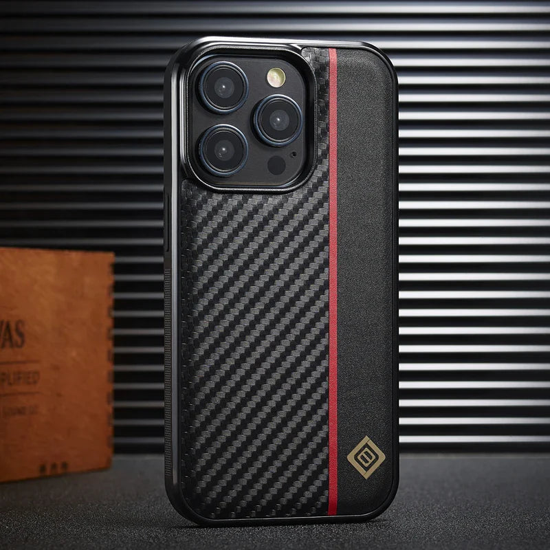 Ultrathin Carbon Fiber Leather Phone Case