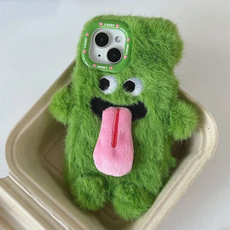Couple Fur Monster Kiss Tongue Phone Case