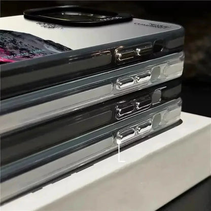 Snow Mountain Landscape Sunset Plating Matte Hard Phone Case