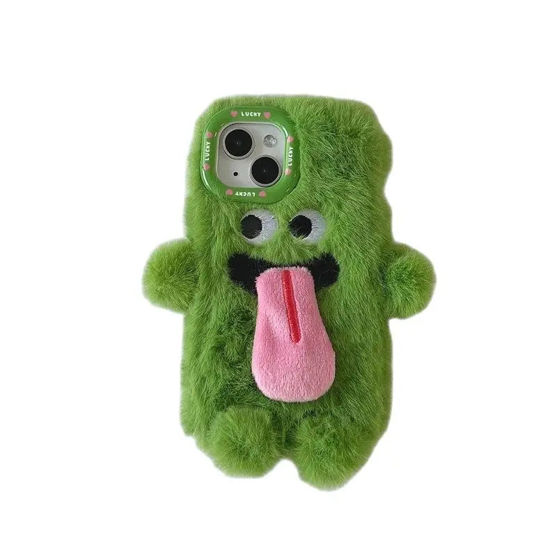 Couple Fur Monster Kiss Tongue Phone Case