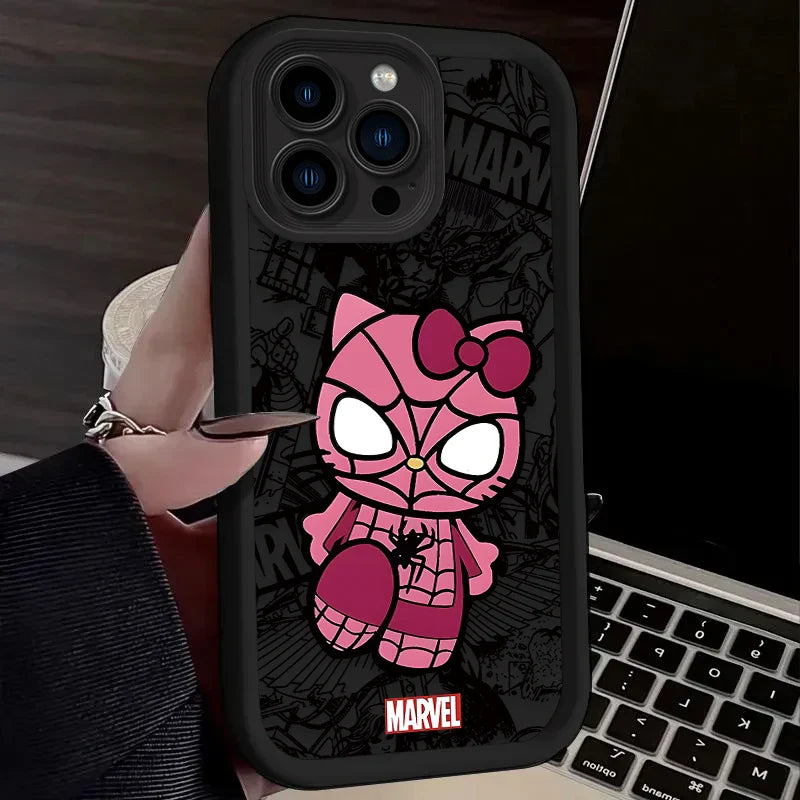 Spider Man Cute Hello Kitty Silicone Phone Case